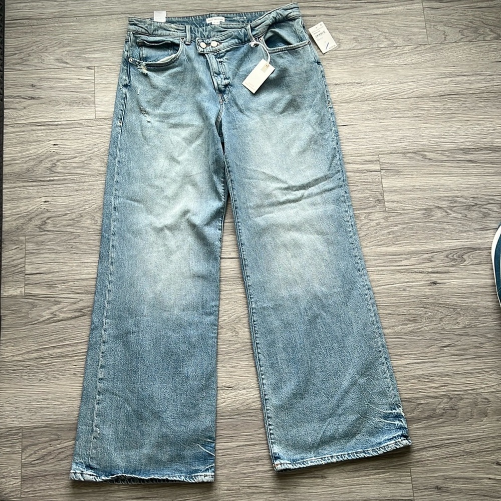 Good American Classic Blue Wide-Leg Jeans
